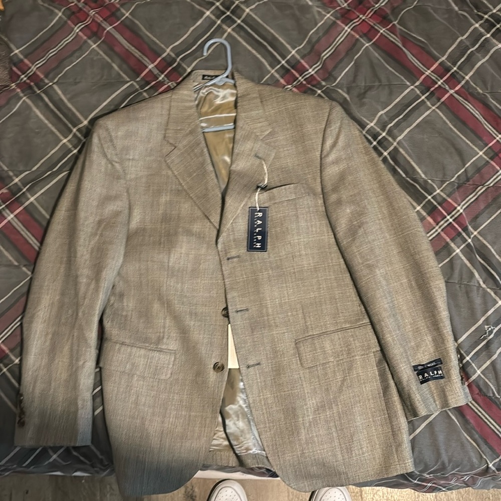 Brand New Gray Ralph Lauren Silk and Wool Blazer